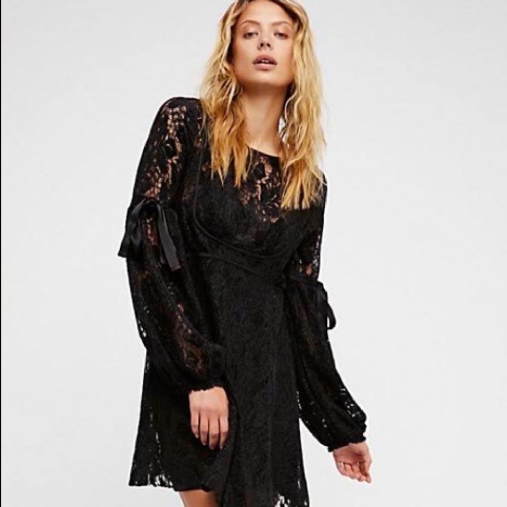 Free People Ruby Crochet Lace Mini Dress